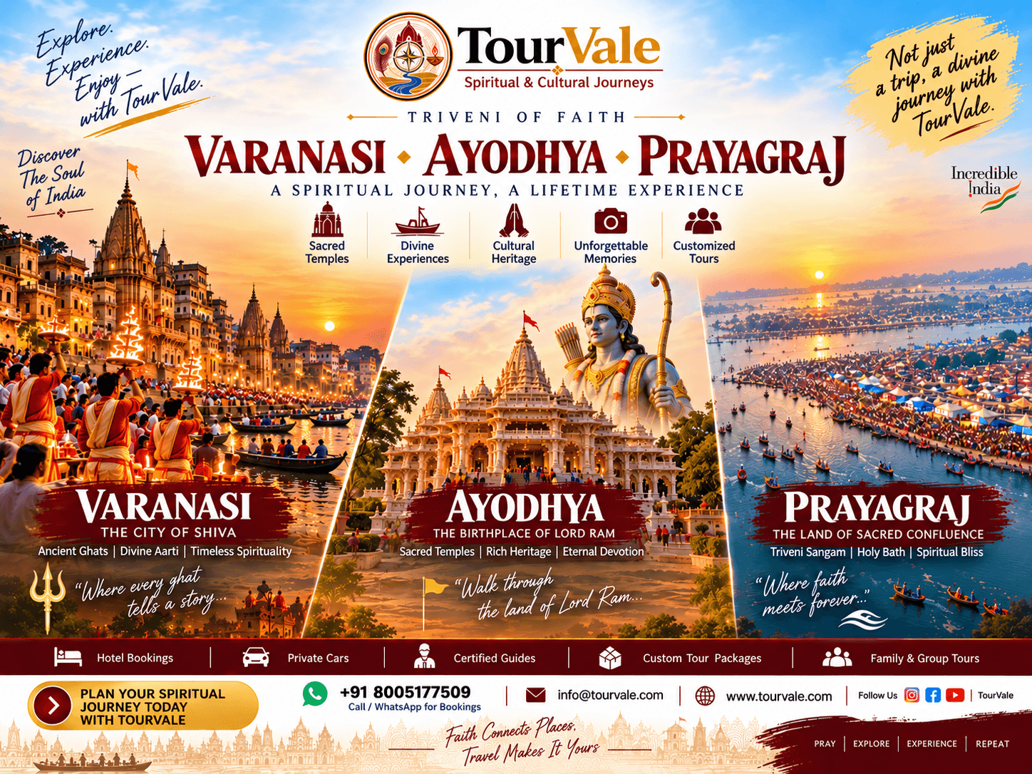 Varanasi – Prayagraj – Ayodhya Spiritual Tour